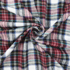 Wholesale Flannel Yarn Dyed Plaid Fabric Frank Red-White 110 yard roll