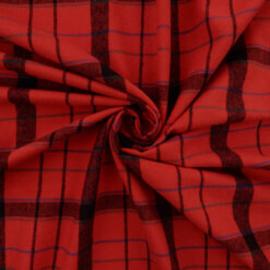 Flannel Yarn Dyed Plaid Fabric Leo Red-Black 110 yard roll