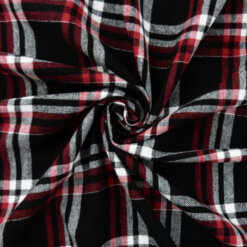 Wholesale Flannel Yarn Dyed Plaid Fabric Max Black-Red 110 yard roll