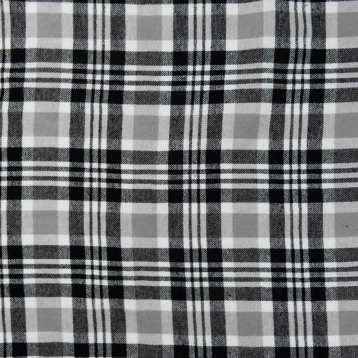 Wholesale Flannel Yarn Dyed Plaid Fabric Nick Black-Gray 110 yard roll - Image 4