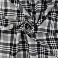 Wholesale Flannel Yarn Dyed Plaid Fabric Nick Black-Gray 110 yard roll