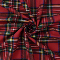 Flannel Yarn Dyed Plaid Fabric Royal Stewart Red 20 yard bolt