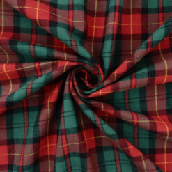 Flannel Yarn Dyed Plaid Fabric Tartan Hunter/Wine 110 yard roll