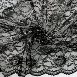 SALE Chantilly Metallic Lace Fabric Black-Silver 6930, by the yard
