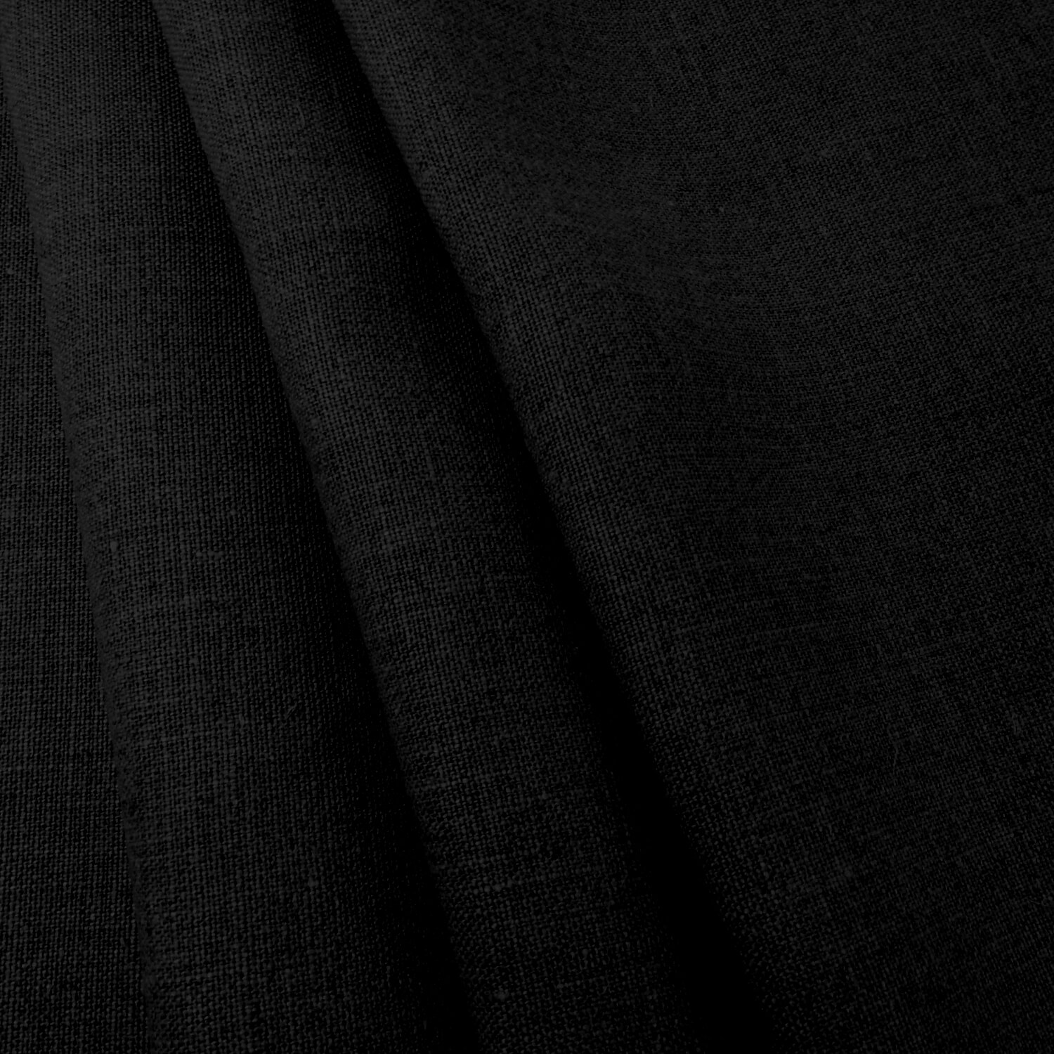 Medium Weight Belgian Linen Fabric Black, by the yard - Image 6