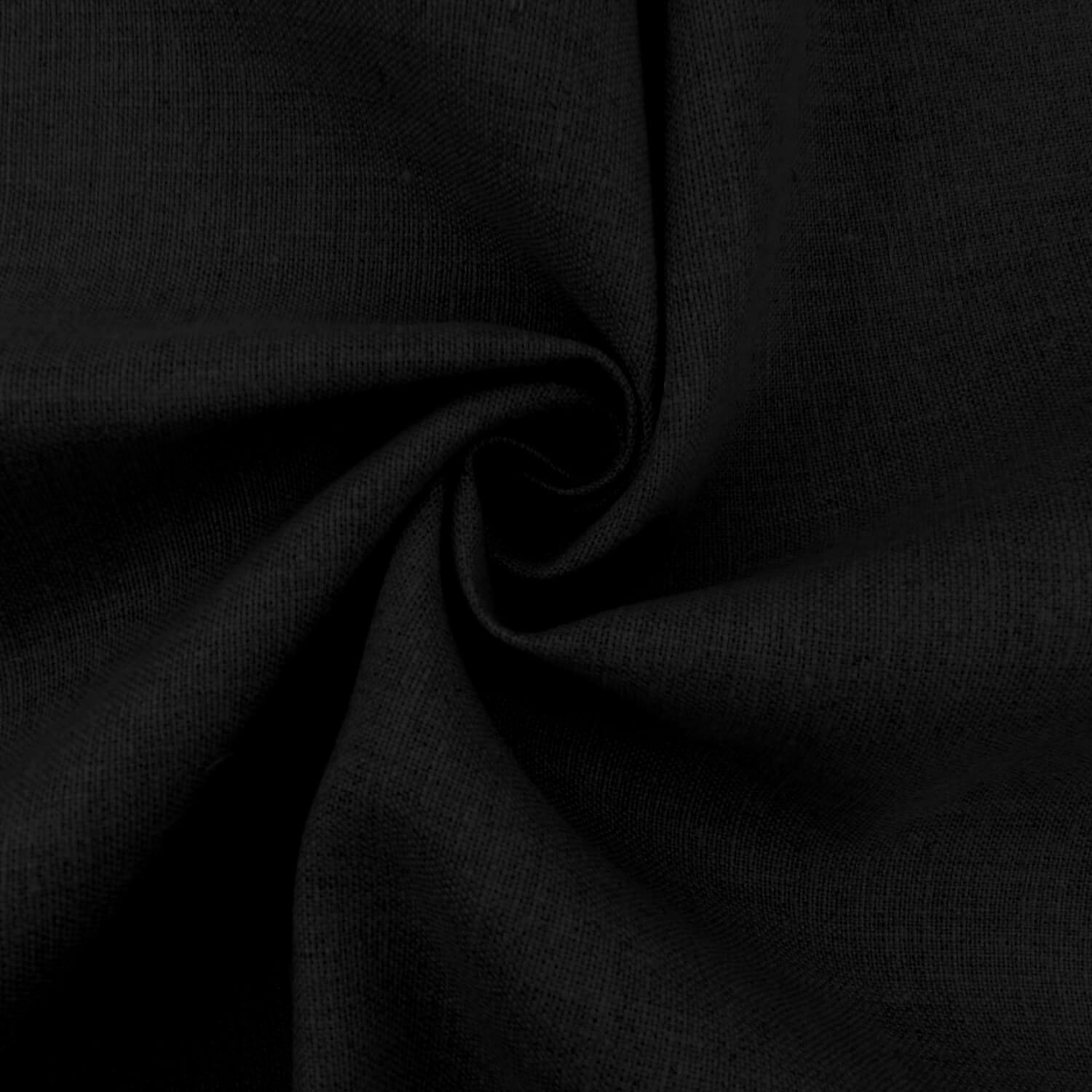 Medium Weight Belgian Linen Fabric Black, by the yard