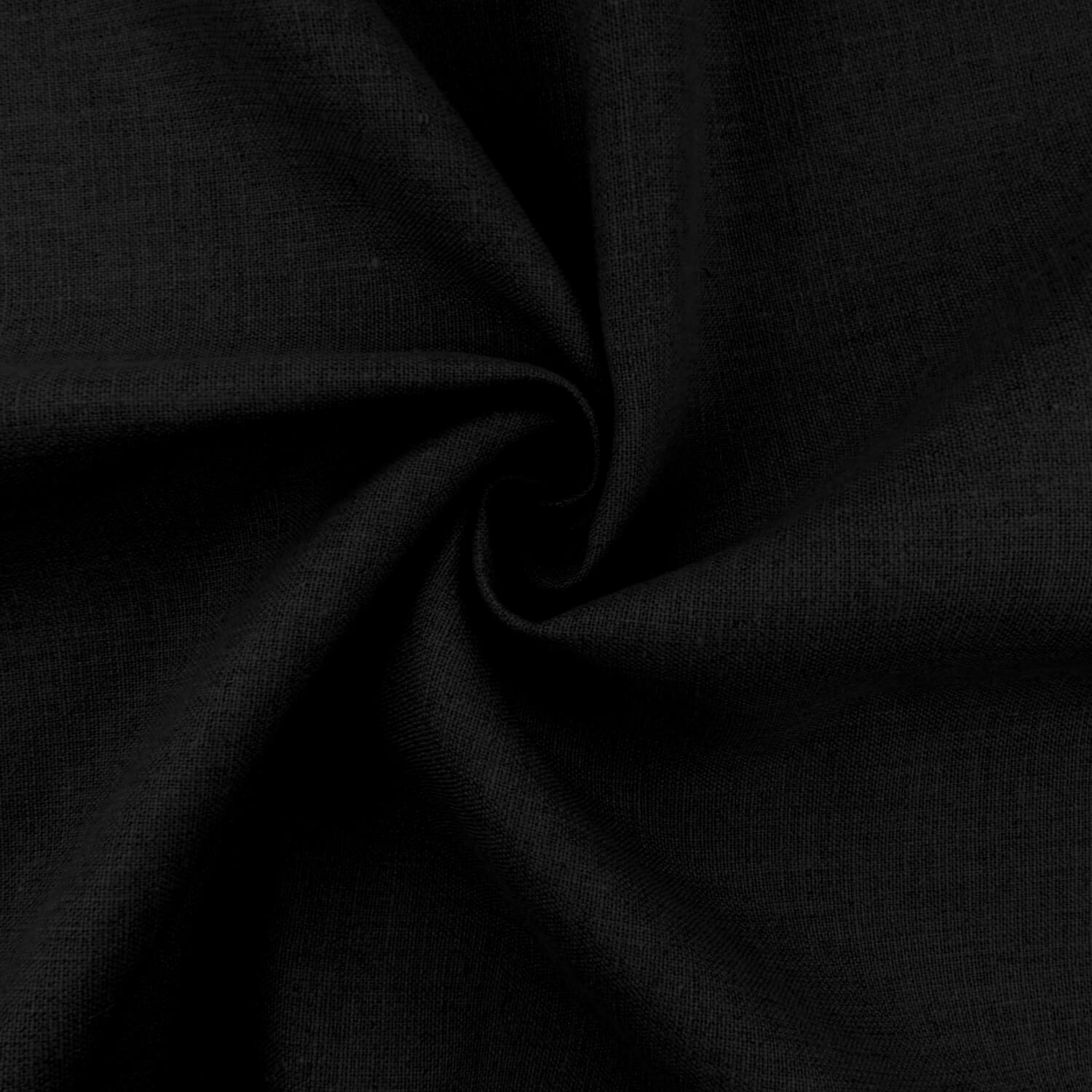 Medium Weight Belgian Linen Fabric Black, by the yard - Image 2