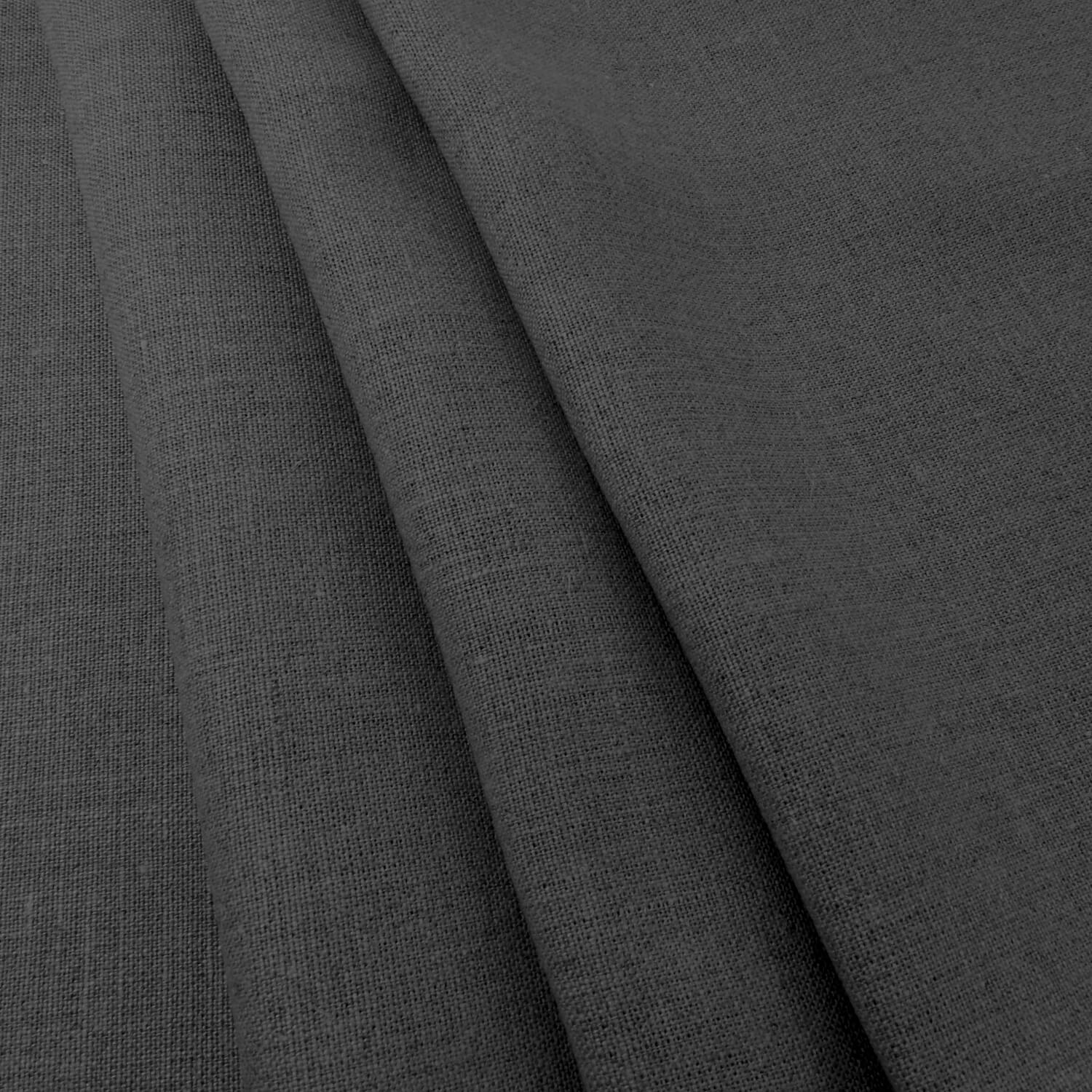 Medium Weight Belgian Linen Fabric Smoke, by the yard - Image 5