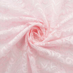 SALE Embroidered Floral Lace Fabric 6864 Pink, by the yard