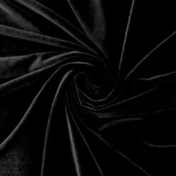Stretch Spandex Velvet Fabric Black, by the yard