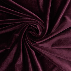 Stretch Spandex Velvet Fabric Burgundy, by the yard