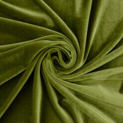 Stretch Spandex Velvet Fabric Olive Green, by the yard
