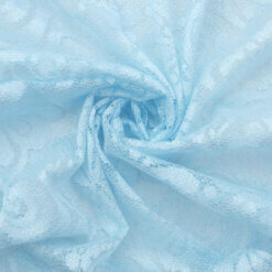 SALE Stretch Swirl Lace Fabric 6901 Blue by the yard