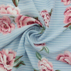 SALE Georgette Floral Print 6910 Blue, by the yard