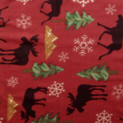 Fleece Print Moose Red 20 yard bolt