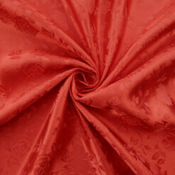 Floral Satin Jacquard Fabric Red 30 yard bolt