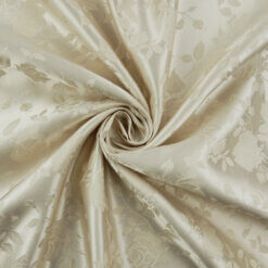 Wholesale Floral Satin Jacquard Fabric Champagne 65 yard roll