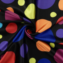 Wholesale Polka Dot Charmeuse Satin Fabric Black-Multi 90 yard roll