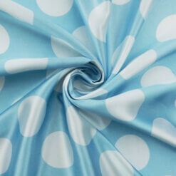 Wholesale Polka Dot Charmeuse Satin Fabric Blue-White 90 yard roll
