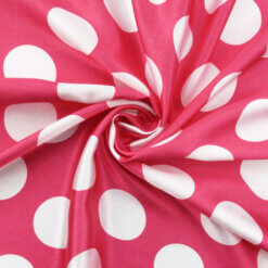 Wholesale Polka Dot Charmeuse Satin Fabric Fuschia-White 90 yard roll