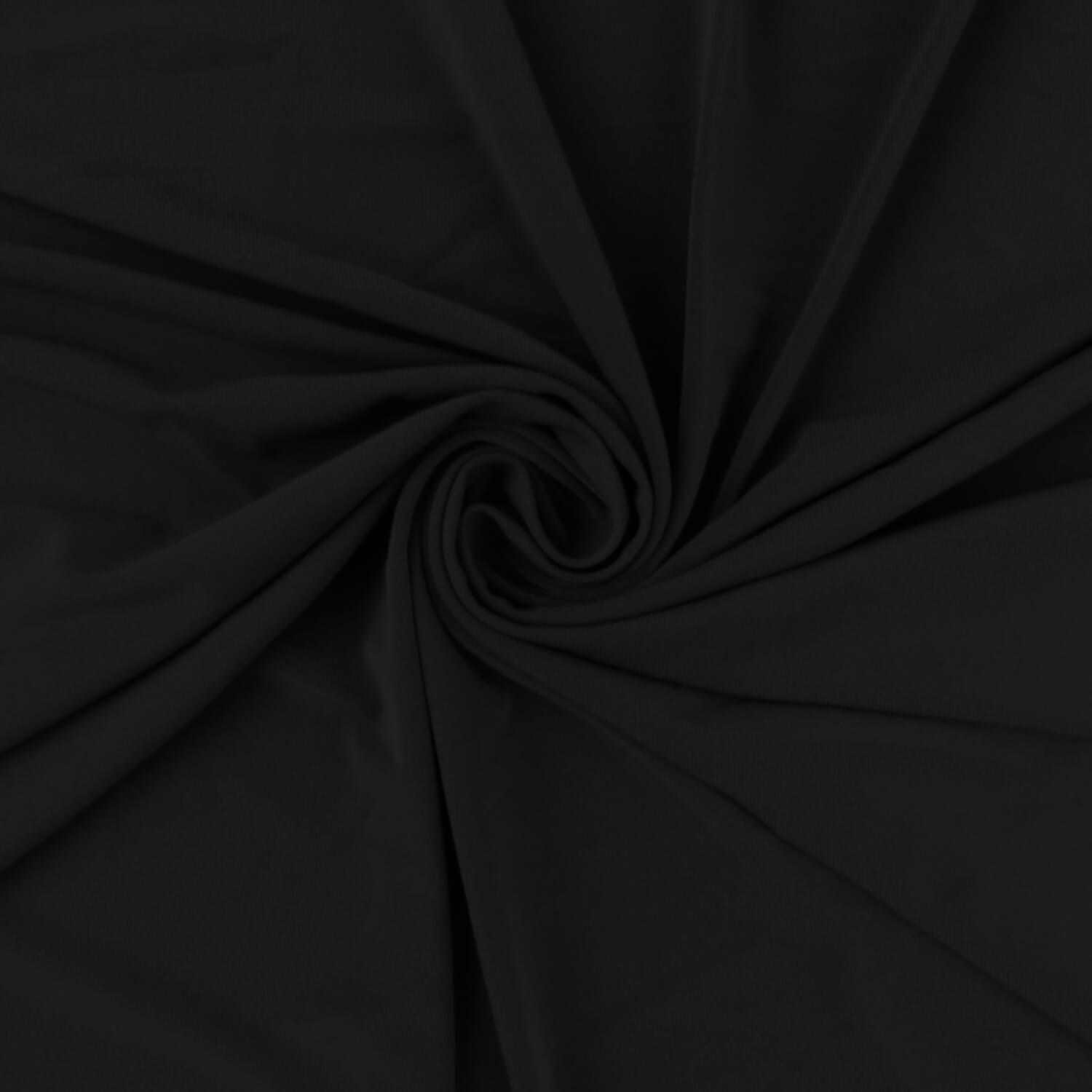 5 Yard Piece SALE Lightweight Stretch Tricot Fabric Black - Image 4