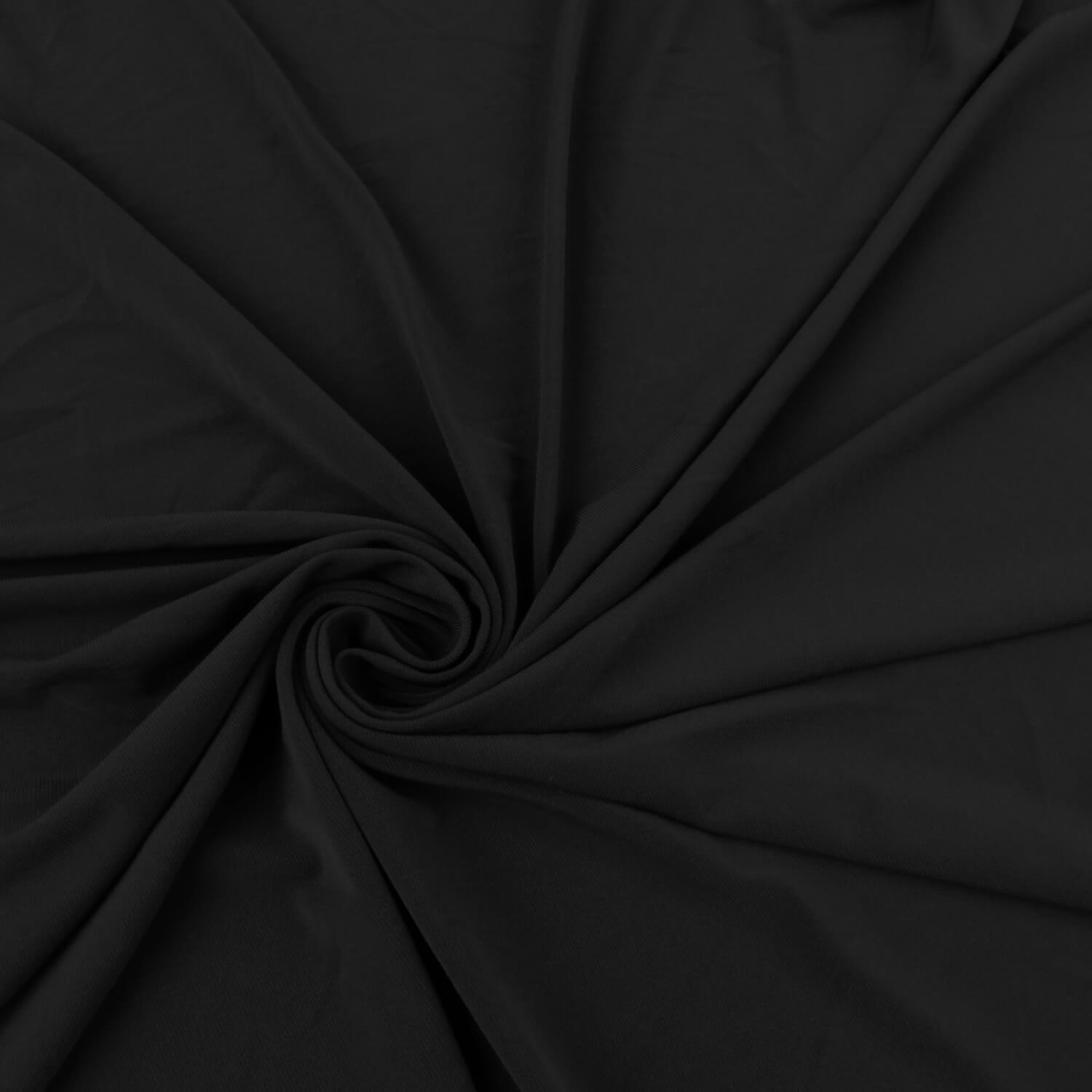 5 Yard Piece SALE Lightweight Stretch Tricot Fabric Black - Image 3