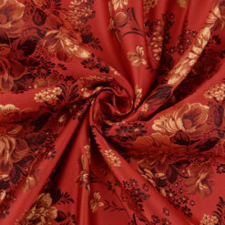 60" Chinese Brocade Fabric Vintage Floral Red 35 yard bolt
