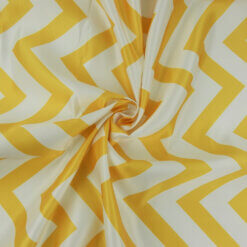 SALE Chevron Soft Shine Satin Fabric 7001 Yellow-White, by the yard