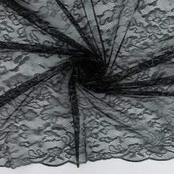 SALE Chantilly Metallic Lace Fabric Black-Silver 6926, by the yard