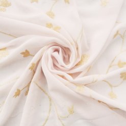 SALE Sparkle Flocking on Sheer Chiffon Fabric SG110 Pink, by the yard