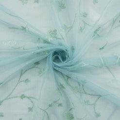 SALE Hologram Sparkle Flocking on Stretch Mesh Fabric SG116 Blue, by the yard