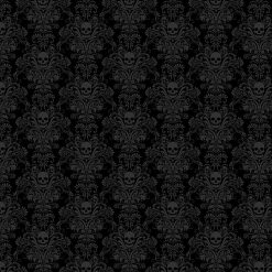 Timeless Treasures Fabric Skull Damask Hue C3789 Black 15 yard bolt
