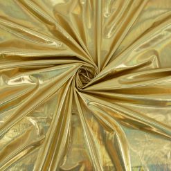 Hologram Foil Spandex Fabric Gold, by the yard