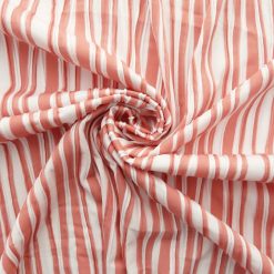 SALE Textured Medium Weight Spandex Fabric 7018 Coral-White, by the yard