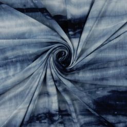 SALE Tie Dye Stretch Jersey Fabric 7024 Blue by the yard