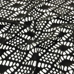 SALE Open Weave Textured Lace Fabric 7028 Black, by the yard