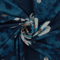 SALE Floral Hacci Sweater Knit Fabric 7056 Blue, by the yard