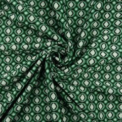 SALE Geometric Double Knit Fabric 7059 Green, by the yard