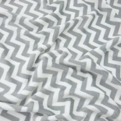 SALE Printed Minky Fabric Chevron Gray, by the yard