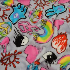 SALE Printed Whisper Fleece Fabric Drip Gray, by the yard