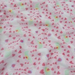 SALE Printed Minky Fabric Elephant Heart Pink, by the yard
