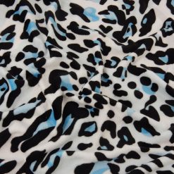 SALE Printed Minky Fabric Big Cat Blue, by the yard