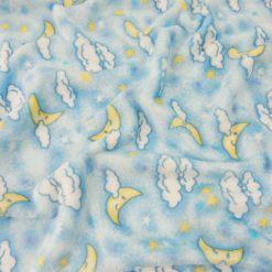 SALE Printed Minky Fabric Sleep Tight Blue, by the yard