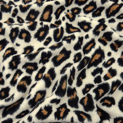SALE Printed Whisper Fleece Fabric Cheetah Tan, by the yard